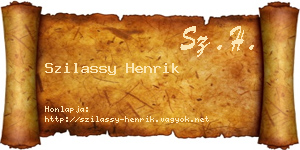 Szilassy Henrik névjegykártya